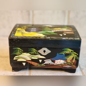1950's Black Laquer Jewelry Box